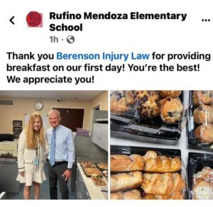 School thankful for the breakfast post | Fort Worth Personal Injury Lawyer | Berenson Injury Law