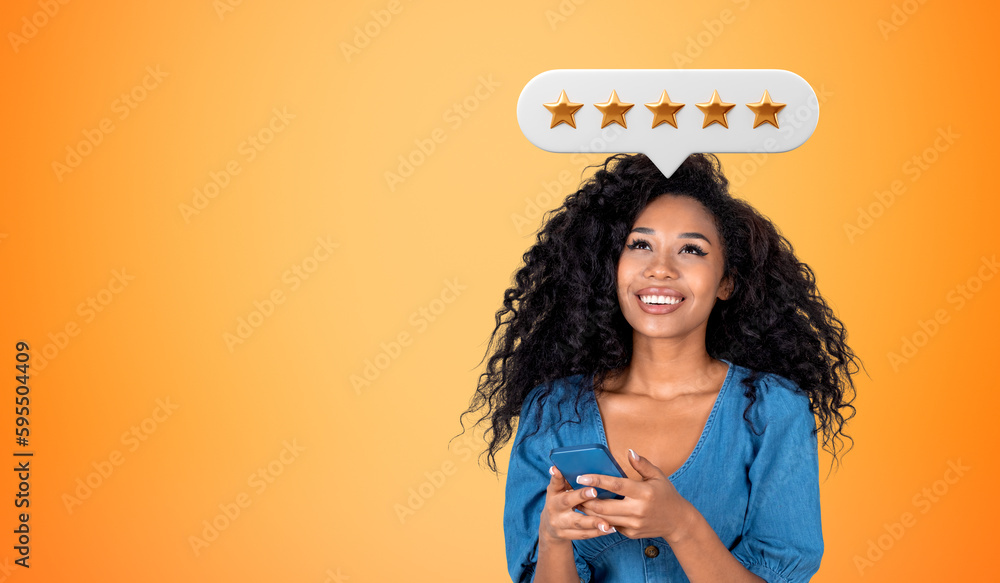 Woman holds phone, 5-star rating on screen | Fort Worth Personal Injury Lawyer | Berenson Injury Law